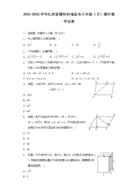 2021-2022学年江西省赣州市瑞金市八年级（下）期中数学试卷（含解析）