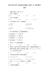 2021-2022学年广西北海市合浦县七年级（下）期中数学试卷（含解析）