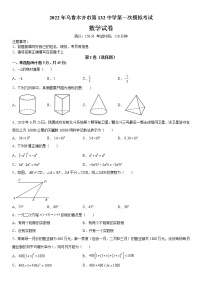 2022年新疆维吾尔自治区乌鲁木齐市新市区乌鲁木齐市第132中学第一次模拟考试数学试卷（含答案）