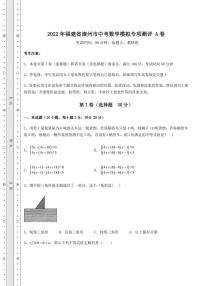 2022年福建省漳州市中考数学模拟专项测评 A卷（精选）