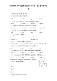 2021-2022学年安徽省安庆四中八年级（下）期中数学试卷（含解析）