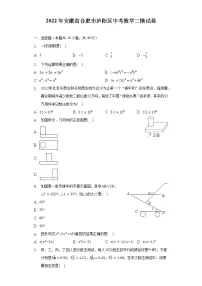 2022年安徽省合肥市庐阳区中考数学二模试卷(含解析)