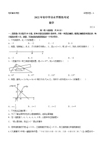 2022年山东省枣庄滕州市中考三模数学试题 (word版含答案)