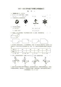 2022年辽宁省铁岭市九年级下学期随堂练习数学试题（含答案）