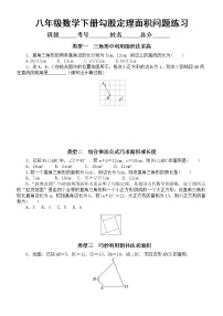 初中数学人教版八年级下册期末勾股定理面积问题专项练习（附参考答案）