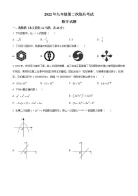 2022年山东省德州市德城区下学期第二次练兵考试九年级数学试题(word版含答案)