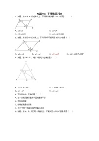 专题02：平行线及判定-2021-2022学年下学期七年级数学期末复习备考一本通（人教版&全国通用）