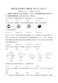 江苏省盐城市初级中学南北校区2021-2022学年九年级下学期三模考试数学试题（PDF版含答案）