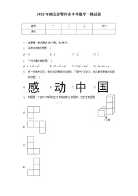 2022年湖北省鄂州市中考数学一模试卷（含解析）