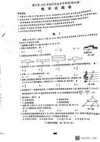 2022年浙江省丽水市中考真题数学卷无答案（图片版）