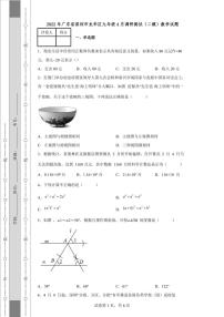 2022年广东省深圳市龙华区九年级4月调研测试（二模）数学试题（含答案）