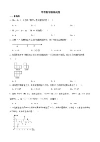 四川省攀枝花市2022年中考数学模拟试题及答案