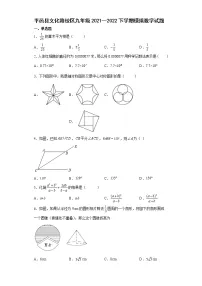 山东省临沂市平邑县文化路校区九年级2021--2022学年九年级下学期模拟数学试题（含答案）