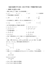 广东省珠海市紫荆中学2020—2021学年八年级（下）数学期中试卷及答案