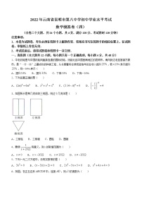 2022年云南省昆明市第八中学初中学业水平考试数学模拟（四）(word版含答案)