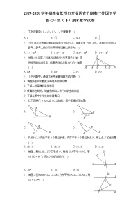 2019-2020青竹湖湘一外国语学校七年级（下）期末数学试卷