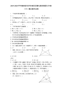 2019-2020雅礼教育集团七年级（下）期末数学试卷