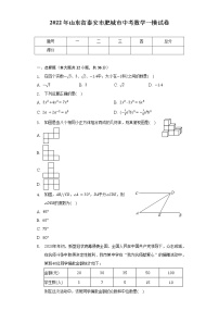 2022年山东省泰安市肥城市中考数学一模试卷（含解析）