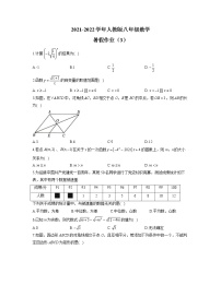 2021-2022学年人教版八年级数学暑假作业（3）