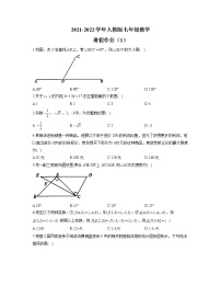 2021-2022学年人教版七年级数学暑假作业（1）