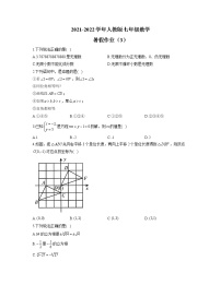 2021-2022学年人教版七年级数学暑假作业（3）