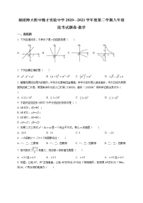 湖南师大附中博才实验中学2020—2021学年度第二学期八年期中数学试卷及答案