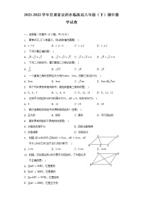 2021-2022学年甘肃省定西市临洮县八年级（下）期中数学试卷（含解析）