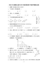 2022年安徽省合肥一六八中学教育集团中考数学模拟试卷(word版含答案)