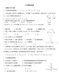 湖南省衡阳市第八中学初中部2022年九年级中考模拟数学试题(word版含答案)