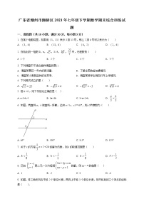 广东省潮州市湘桥区2021年七年级下学期数学期末综合训练试题及答案