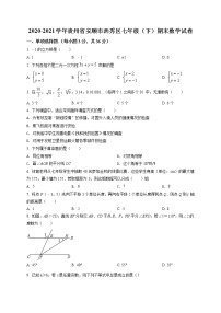 2020-2021学年贵州省安顺市西秀区七年级（下）期末数学试卷及答案
