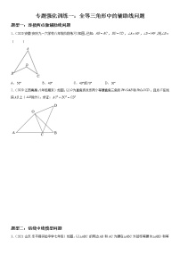 专题强化训练一 全等三角形中的辅助线问题-2021-2022学年七年级数学下册《考点•题型•技巧》精讲与精练高分突破（北师大版）