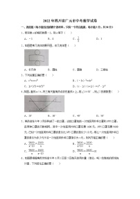 2022年四川省广元市中考真题数学卷无答案（文字版）