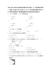 2020-2021学年江苏省南京市联合体七年级（下）期中数学试卷及答案