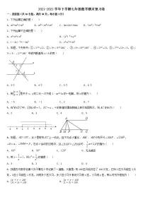 2021-2022学年苏科版七年级数学下册期末复习试卷(word版含答案)