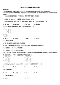 2021-2022学年福建省厦门六中学中考数学适应性模拟试题含解析