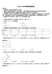 2021-2022学年广东省惠州市第一中学中考适应性考试数学试题含解析