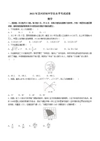 2022年江苏省苏州市中考数学真题(word版无答案)