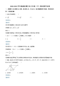 福建省厦门市2020-2021学年八年级下学期期末数学试题（试卷+解析）