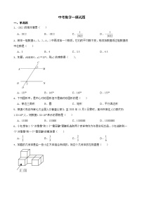 广东省茂名市高州市2022年中考数学一模试题及答案