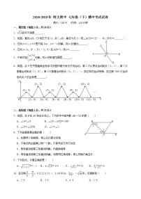 云南财经大学附属中学2018-2019学年七年级下学期期中数学试卷