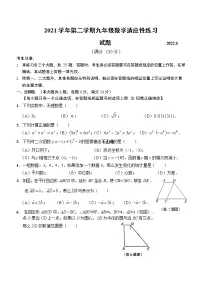 2022年上海市青浦区6月线下中考二模数学试卷(含答案)