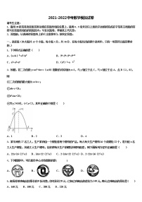 2021-2022学年湖南长沙明德集团中考五模数学试题含解析