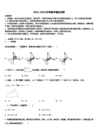 2021-2022学年江苏省苏北地区达标名校中考数学最后一模试卷含解析