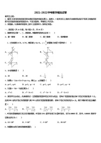 2021-2022学年湖南省怀化市第三中学中考数学模拟精编试卷含解析