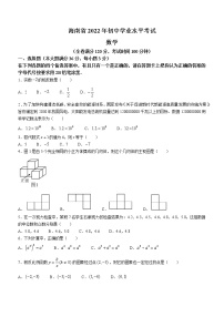 2022年海南省中考真题数学卷及答案（文字版）