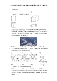 2022年浙江省衢州实验学校教育集团中考数学二模试卷（含答案解析）