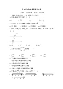 人教版七年级下册+期末模拟数学试题（无答案）