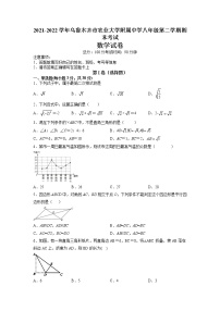 乌鲁木齐市农业大学附属中学2021-2022学年八年级下学期期末考试数学试卷（含答案）