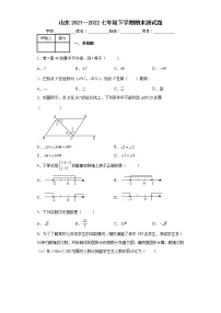 山东省临沂市2021--2022学年七年级下学期数学期末测试题（含答案）